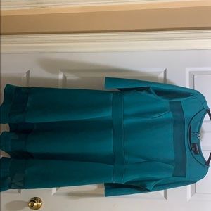 Green dress with sheer panels